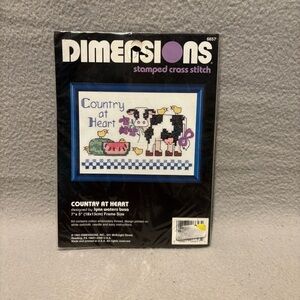 Dimensions stamped cross-stitch kit Country @ Heart Vintage 1993 Made in USA new